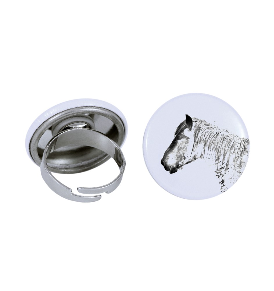 Belgian Horse - collector's ring with a horse portrait, handmade product, Art-Dog brand