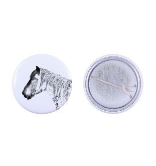Cheval belge ornement de chemise, broche pour sac, cadeau idéal avec la possibilité d'ajouter votre propre graphisme de la marque Art-Dog