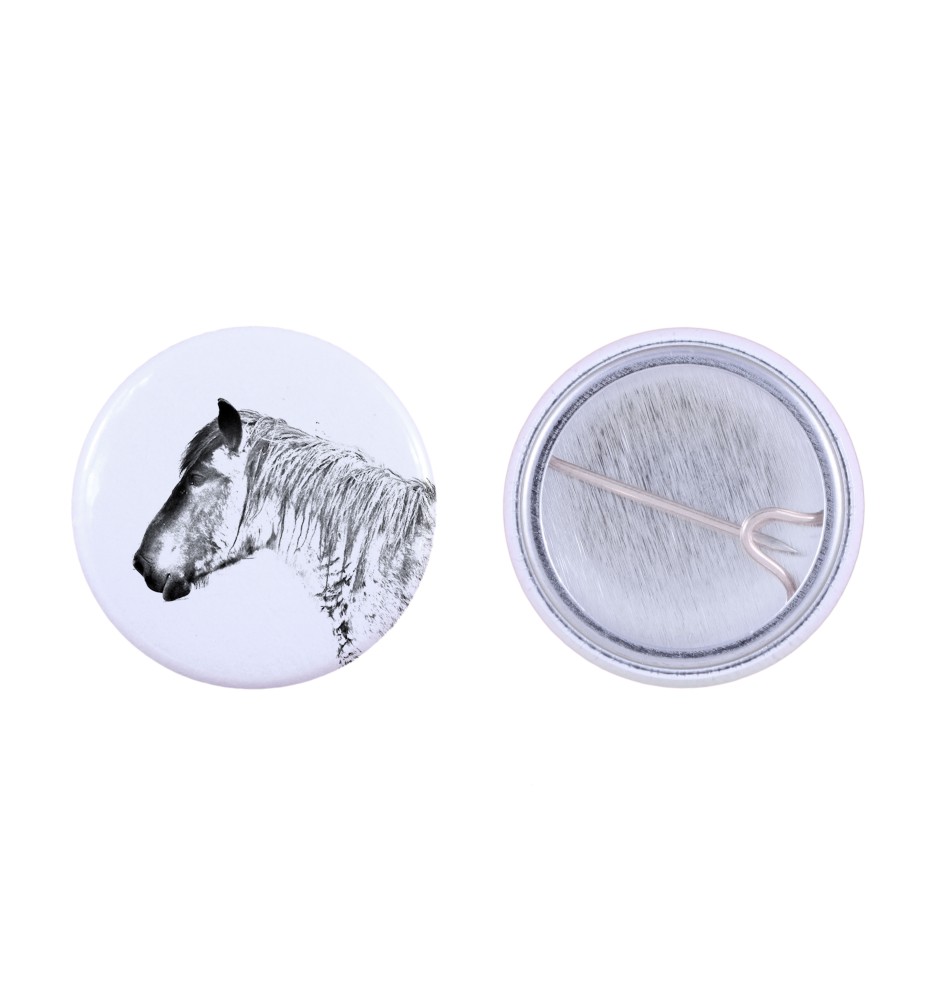 Cheval belge ornement de chemise, broche pour sac, cadeau idéal avec la possibilité d'ajouter votre propre graphisme de la marque Art-Dog