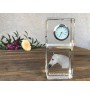Boulonnais Horse - crystal clock with a photo, photo of a horse in crystal, personalized desk clock by Art-Dog brand