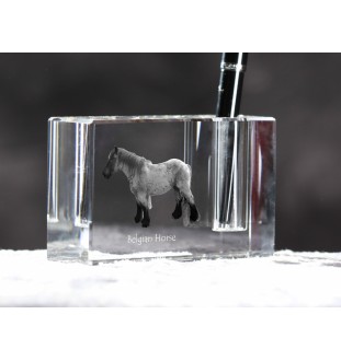 Koń belgijski penholder kryształowy z koniem Art-Dog
