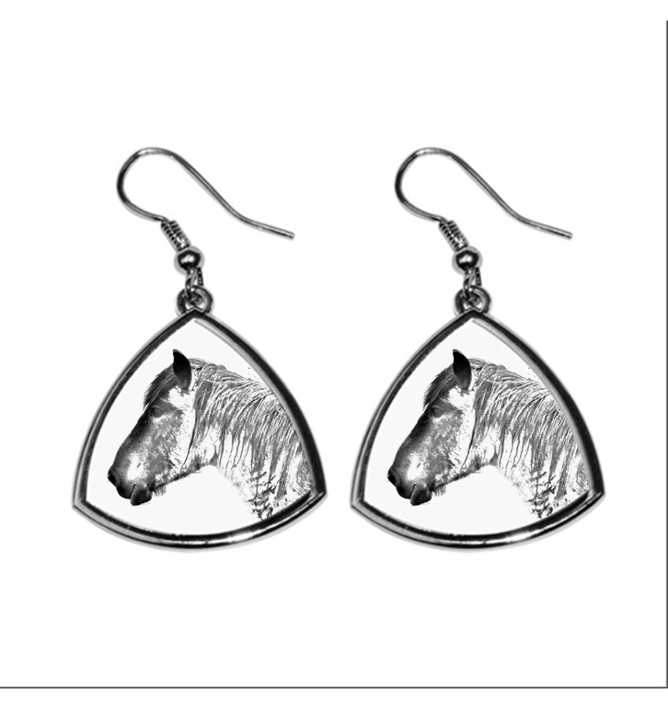 Belgian Horse - earrings with a horse, hanging earrings with a picture, personalized jewelry with Art-Dog brand print