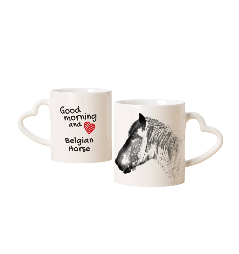 Belgisches Pferd - Tasse mit Hund, entzückende Tasse mit herzförmigem Henkel, universelles Geschenk der Marke Art-Dog