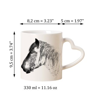 Belgisches Pferd - Tasse mit Hund, entzückende Tasse mit herzförmigem Henkel, universelles Geschenk der Marke Art-Dog