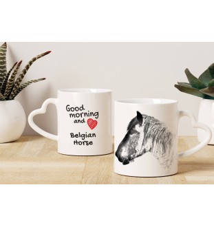 Cheval belge - tasse avec chien, une tasse adorable avec une anse en forme de cœur, un cadeau universel de la marque Art-Dog