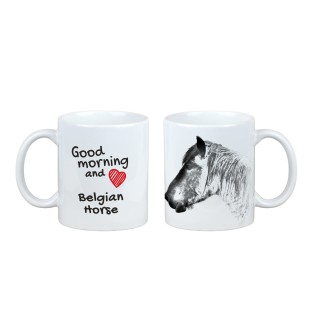 Belgisches Pferd - Tasse mit Hund, personalisierte Tasse mit Druck, klassisches Geschenk für jeden von der Marke Art-Dog.