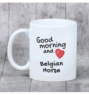 Belgisches Pferd - Tasse mit Hund, personalisierte Tasse mit Druck, klassisches Geschenk für jeden von der Marke Art-Dog.