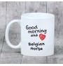 Belgisches Pferd - Tasse mit Hund, personalisierte Tasse mit Druck, klassisches Geschenk für jeden von der Marke Art-Dog.