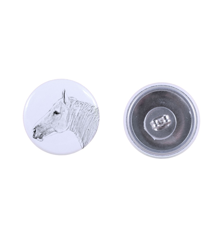 Boulonnais Horse - earrings your photo, handmade, jewelry handcrafted by Art-Dog brand