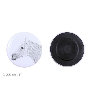 Boulonnais Horse - magnet with a horse, a unique imprint of the Art-Dog horse brand