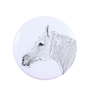 Boulonnais Horse - magnet with a horse, a unique imprint of the Art-Dog horse brand