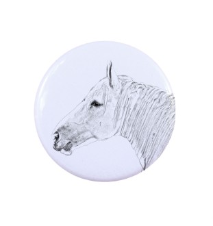 Cheval Boulonnais - Bague de collection avec l'image d'un cheval, produit fait à la main, marque Art-Dog