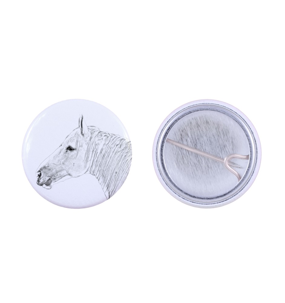 Boulonnais-Pferd - Hemdverzierung, Taschenanstecker, das perfekte Geschenk mit der Möglichkeit, Ihr eigenes Markenlogo hinzuzufügen.