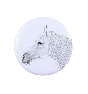 Boulonnais-Pferd - Hemdverzierung, Taschenanstecker, das perfekte Geschenk mit der Möglichkeit, Ihr eigenes Markenlogo hinzuzufügen.