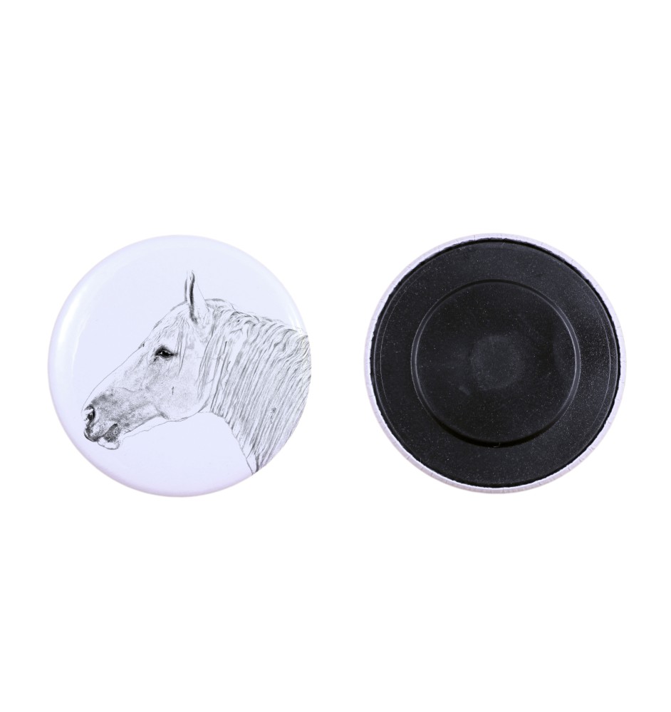 Boulonnais-Pferd - Magnet mit Pferd, ein einzigartiges Abdruck des Pferdes der Marke Art-Dog