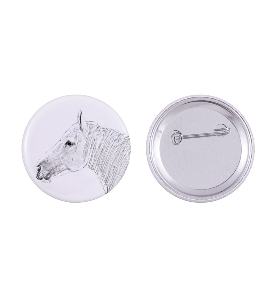 Boulonnais Horse - magnet with a horse, a unique imprint of the Art-Dog horse brand