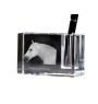 Boulonnais Horse - Pen stand, crystal organiser with picture of a horse, unique desk decoration by Art-Dog brand