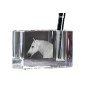 Boulonnais Horse - Pen stand, crystal organiser with picture of a horse, unique desk decoration by Art-Dog brand