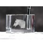 Boulonnais-Pferd - Stifthalter, Kristallorganisator mit Bild eines Pferdes, einzigartige Schreibtischdekoration der Marke Art-Dog