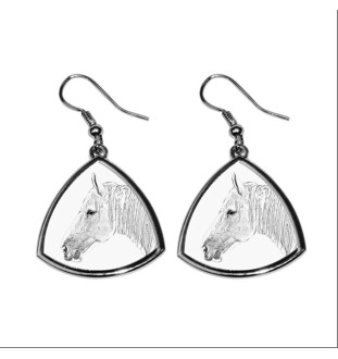 Boulonnais Horse - earrings with a horse, hanging earrings with a picture, personalized jewelry with Art-Dog brand print