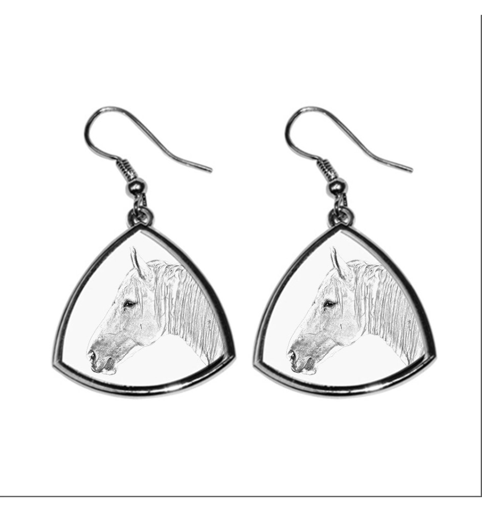 Boulonnais Horse - earrings with a horse, hanging earrings with a picture, personalized jewelry with Art-Dog brand print