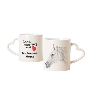 Cheval Boulonnais - tasse avec chien, une tasse adorable avec une anse en forme de cœur, un cadeau universel de la marque Art-Dog
