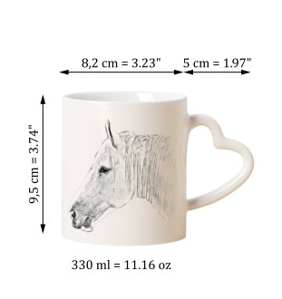 Boulonnais Horse - cup with a dog, adorable cup with a heart-shaped handle, universal gift from the Art-Dog brand