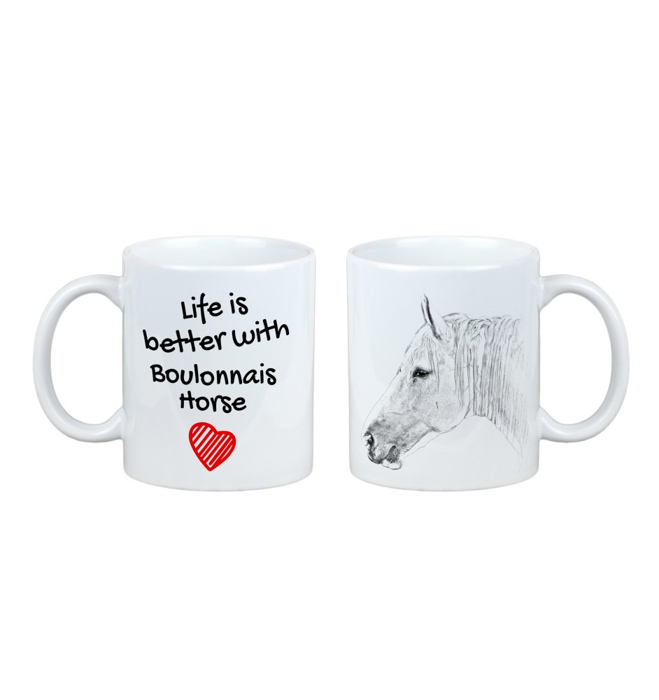 Cheval Boulonnais - tasse avec un cheval, tasse avec une photo, cadeau personnalisé de la marque Art-Dog