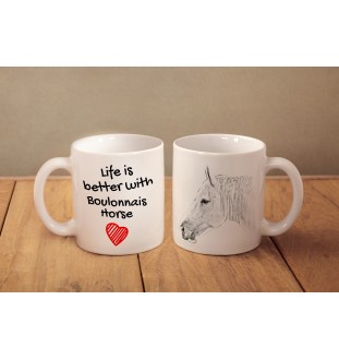 Boulonnais-Pferd - Tasse mit Pferd, Tasse mit Bild, personalisiertes Geschenk der Marke Art-Dog