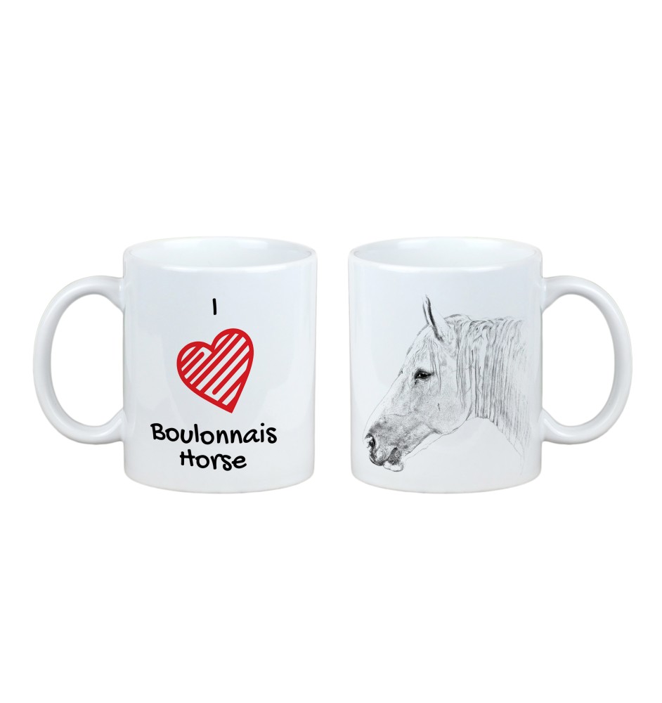 Cheval Boulonnais - tasse avec un cheval, une tasse charmante avec une illustration, un cadeau avec votre photo de la marque Art-Dog