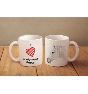 Cheval Boulonnais - tasse avec un cheval, une tasse charmante avec une illustration, un cadeau avec votre photo de la marque Art-Dog