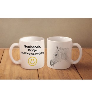 Cheval Boulonnais - tasse avec un cheval, une tasse joyeuse pour les amoureux des chiens, un cadeau personnalisé de la marque Art-Dog