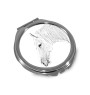 Cheval Boulonnais - miroir de poche avec cheval, miroir personnalisé pour sac à main, miroir compact avec impression de la marque Art-Dog