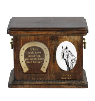 Kanadisches Pferd - Eine Urne für die Asche eines Pferdes, eine Urne für ein Pferd mit Foto, personalisierte Tierasche-Box von Art-Dog.