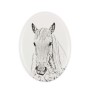 Camargue Horse - commemorative plaque with a photo of a horse, tombstone plaque with a print, personalized oval plaque by Art-Dog brand