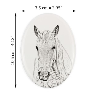 Cheval Camargue - une plaque commémorative avec une photo de cheval, une plaque funéraire avec une impression, une plaque ovale personnalisée de la marque Art-Dog