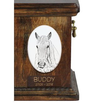Camargue Horse - commemorative plaque with a photo of a horse, tombstone plaque with a print, personalized oval plaque by Art-Dog brand