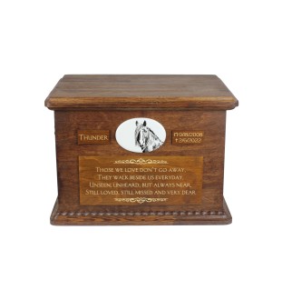 Cheval canadien - urne pour les cendres d'un cheval, urne personnalisée avec une photo, grande boîte pour les cendres de cheval de la marque Art-Dog