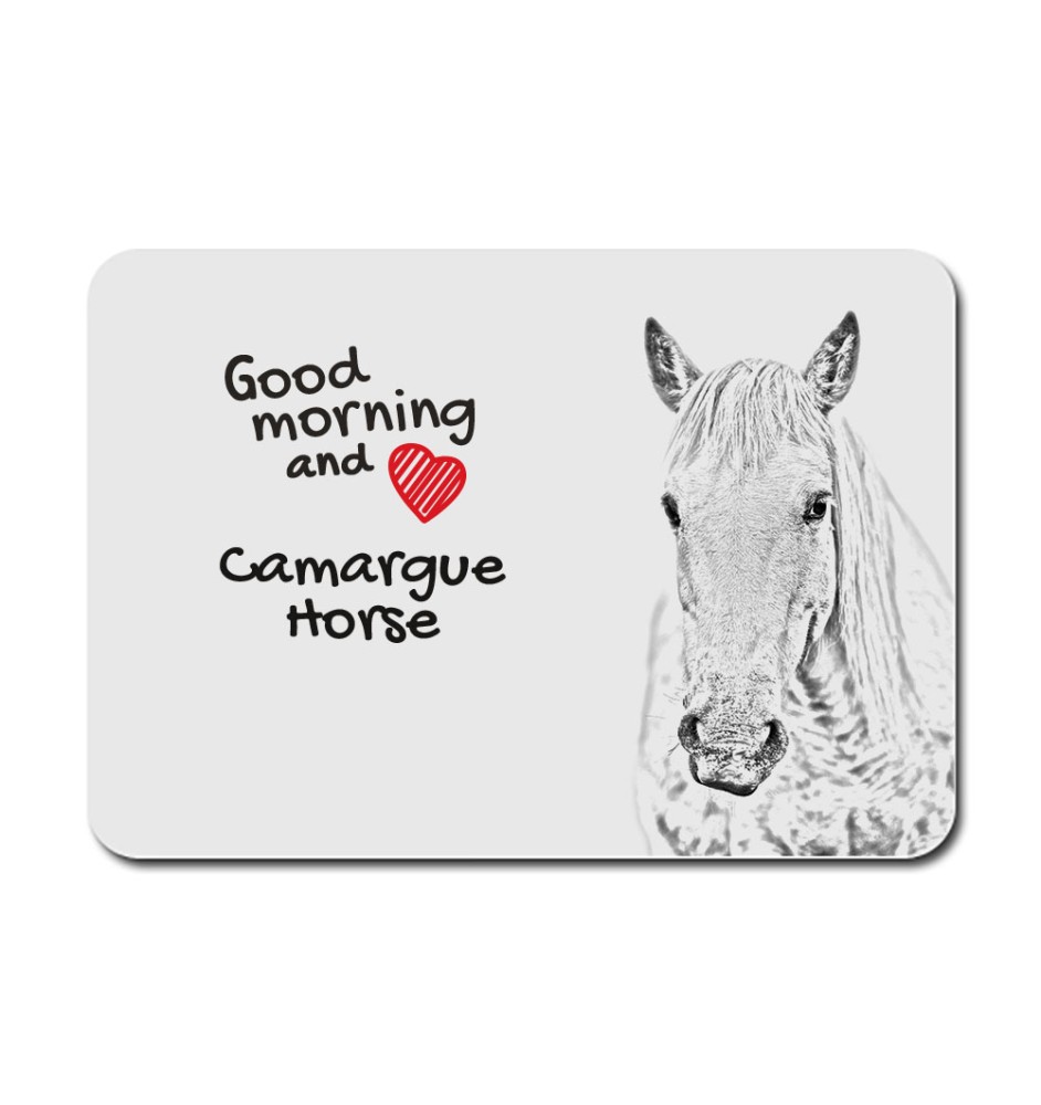 Camargue Horse - mouse pad with print, personalized pad with a horse, unique gadget for an office worker from the Art-Dog brand
