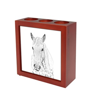 Camargue Horse - pen holder with a horse, desk organizer with a print, personalized desk decoration from the Art-Dog brand