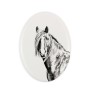 Canadian Horse - commemorative plaque with a photo of a horse, tombstone plaque with a print, personalized oval plaque by Art-Dog brand