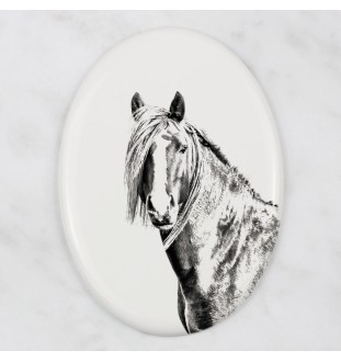 Canadian Horse - commemorative plaque with a photo of a horse, tombstone plaque with a print, personalized oval plaque by Art-Dog brand