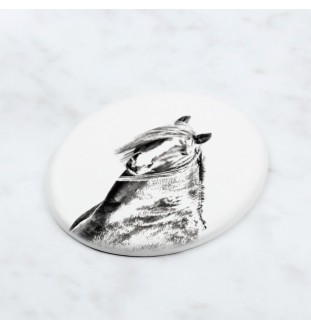 Cheval canadien - une plaque commémorative avec une photo de cheval, une plaque funéraire avec une impression, une plaque ovale personnalisée de la marque Art-Dog