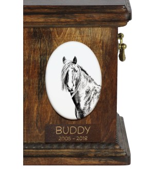 Canadian Horse - commemorative plaque with a photo of a horse, tombstone plaque with a print, personalized oval plaque by Art-Dog brand