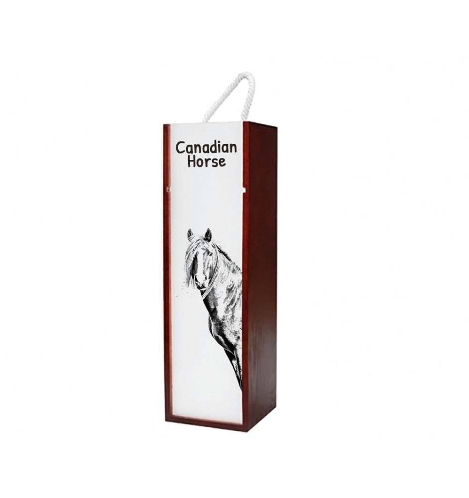 Kanadisches Pferd - Weinkiste mit Pferd, Alkoholkiste mit Grafik, personalisierte Geschenkbox der Marke Art-Dog