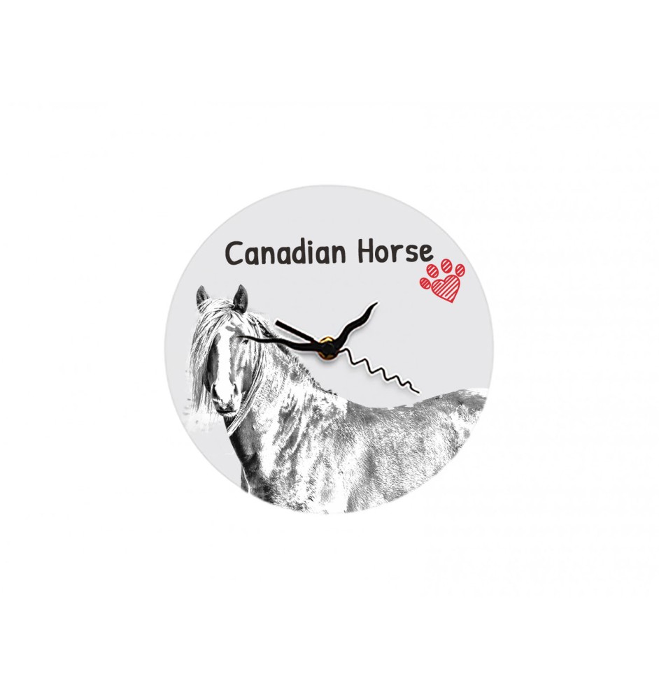 Canadian Horse - wall clock with a horse, shelf clock with a print, personalized home decoration from the Art-Dog brand