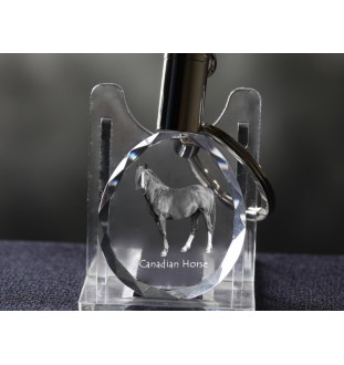 Cheval canadien - pendant with a picture of a horse, crystal key ring in a gift box, unique gift by Art-Dog brand