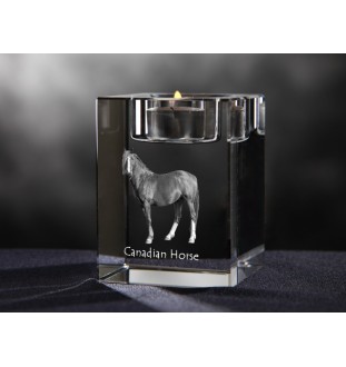 Canadian Horse - Candle holder with picture of a horse, crystal tealight holder, personalised gift by Art-Dog brand
