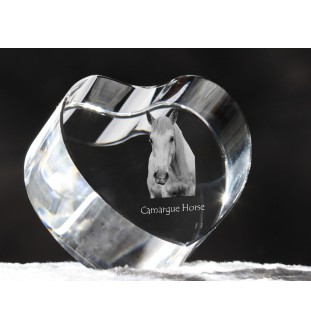 Camargue Horse - a photo of a horse in crystal, a crystal heart, a unique frame with a photo from the Art-Dog brand