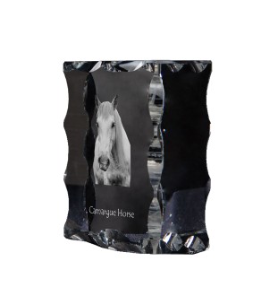 Camargue Horse - kryształ ze zdjęciem konia, szklana statuetka ze zdjęciem, wyjątkowa ramka ze zdjęciem marki Art-Dog